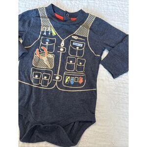 Carhartt Boy’s Long Sleeve 1-Pc Bodysuit Navy w Fishing Graphic 6 Month